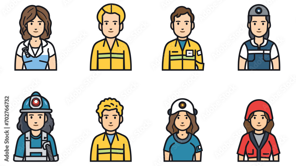 Pay tribute to everyday heroes through vector illustrations of individuals in various professions, such as healthcare workers, educators, firefighters, and more. Showcase their dedication, compassion Pay tribute to everyday heroes through vector illustrations of individuals in various professions, such as healthcare workers, educators, firefighters, and more. Showcase their dedication, compassion