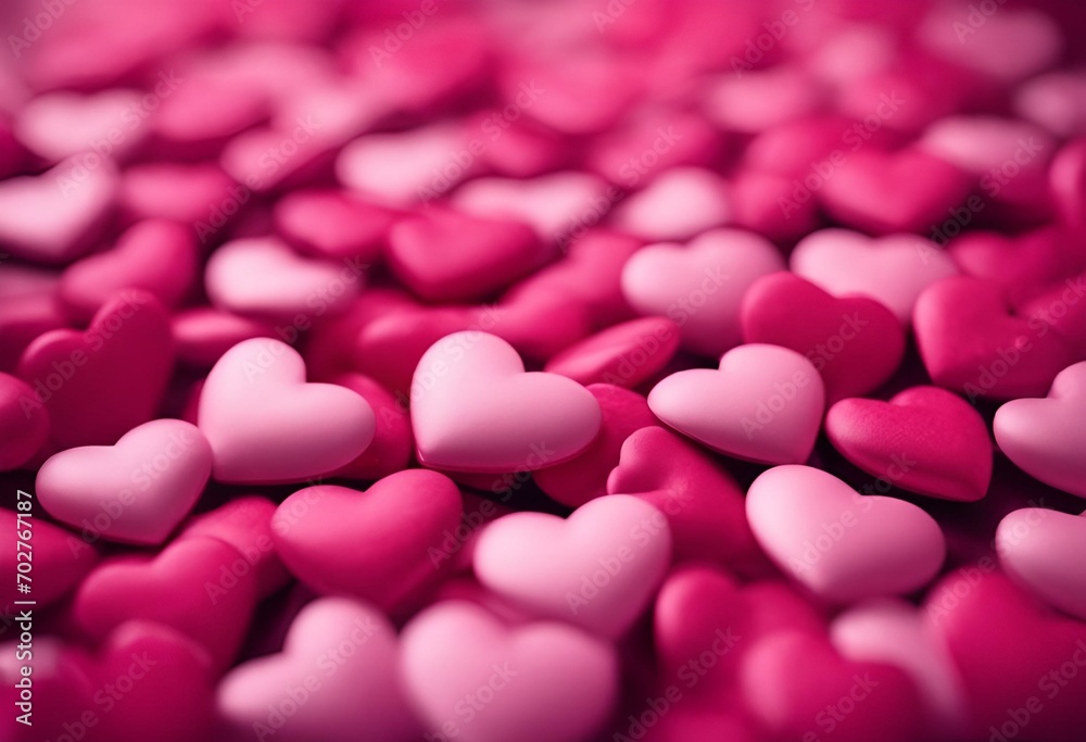 AI generated illustration of A Valentine's Day-themed backdrop featuring an array of pink hearts