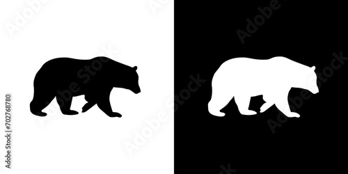 Beer silhouette icon. Animal icon. Black animal icon. Silhouette photo