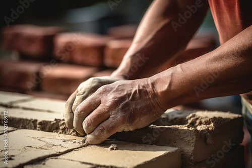 Brick layer cement masonry build layer house worker