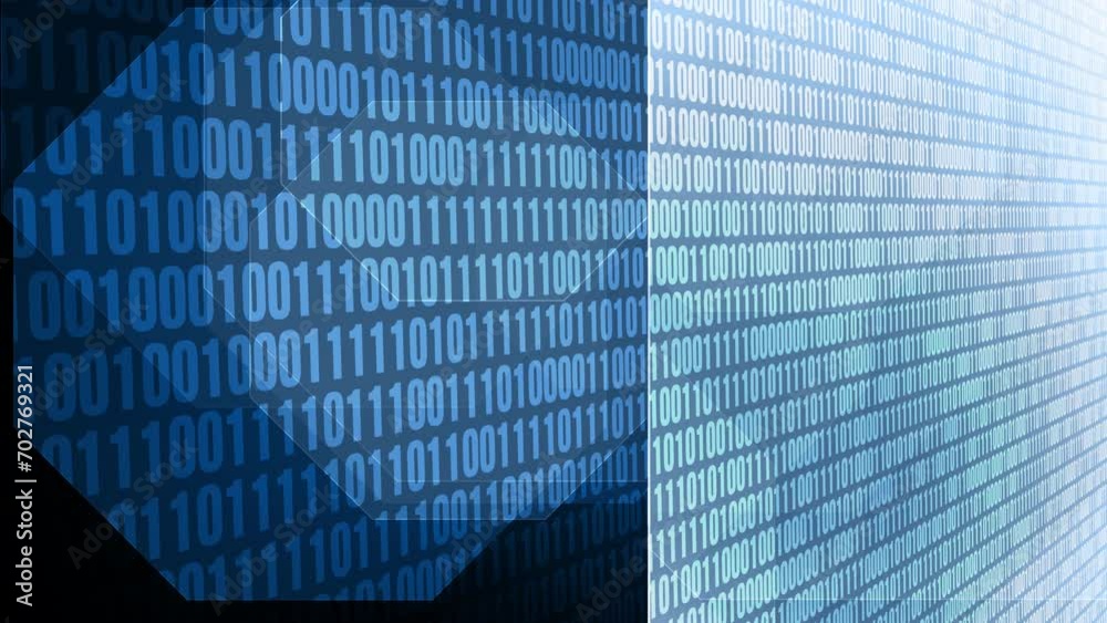 Algorithm lines of binary code background in cyber security depicting ...