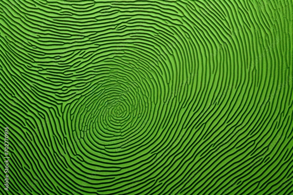  a close up of a green background with wavy lines and a circular design on the bottom half of the image.