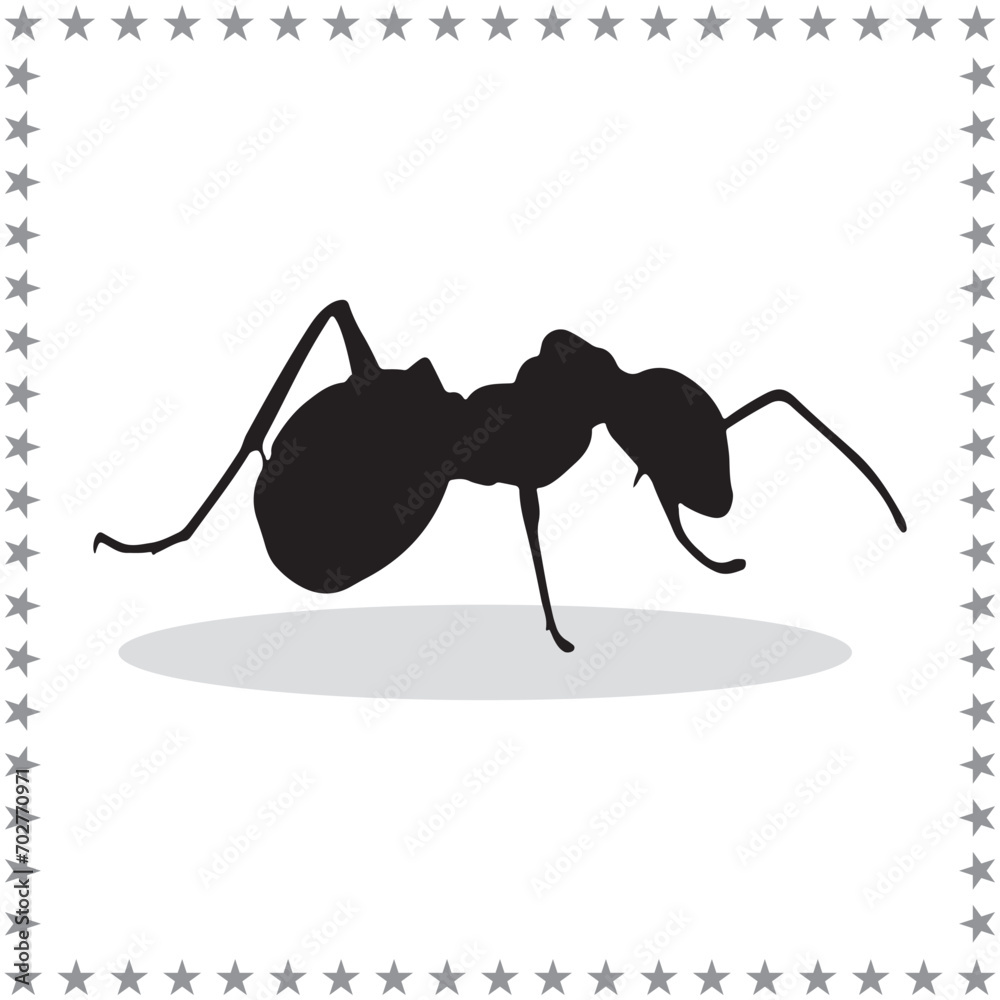 Vecteur Stock Ant Silhouette, cute Ant Vector Silhouette, Cute Ant ...