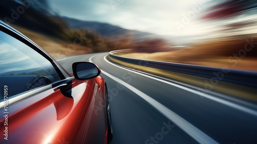 Car on the road with motion blur background. © HA