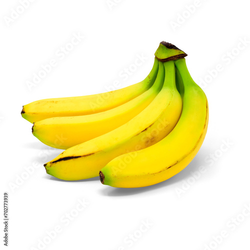 A bunch of bananas  a source of protein and potassium  with a transparent background and shade