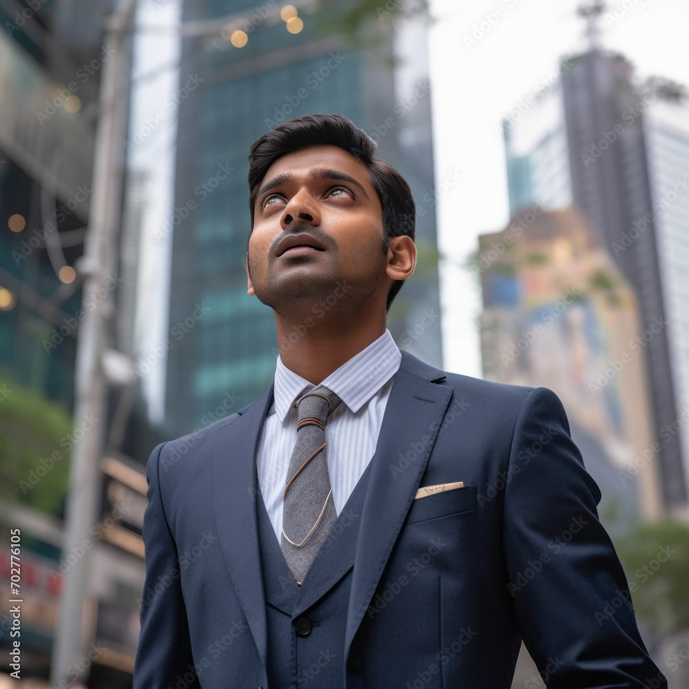 Modern Office Dreams. Businessman's Vision by Corporate Buildings Modern Office Dreams. Businessman's Vision by Corporate Buildings