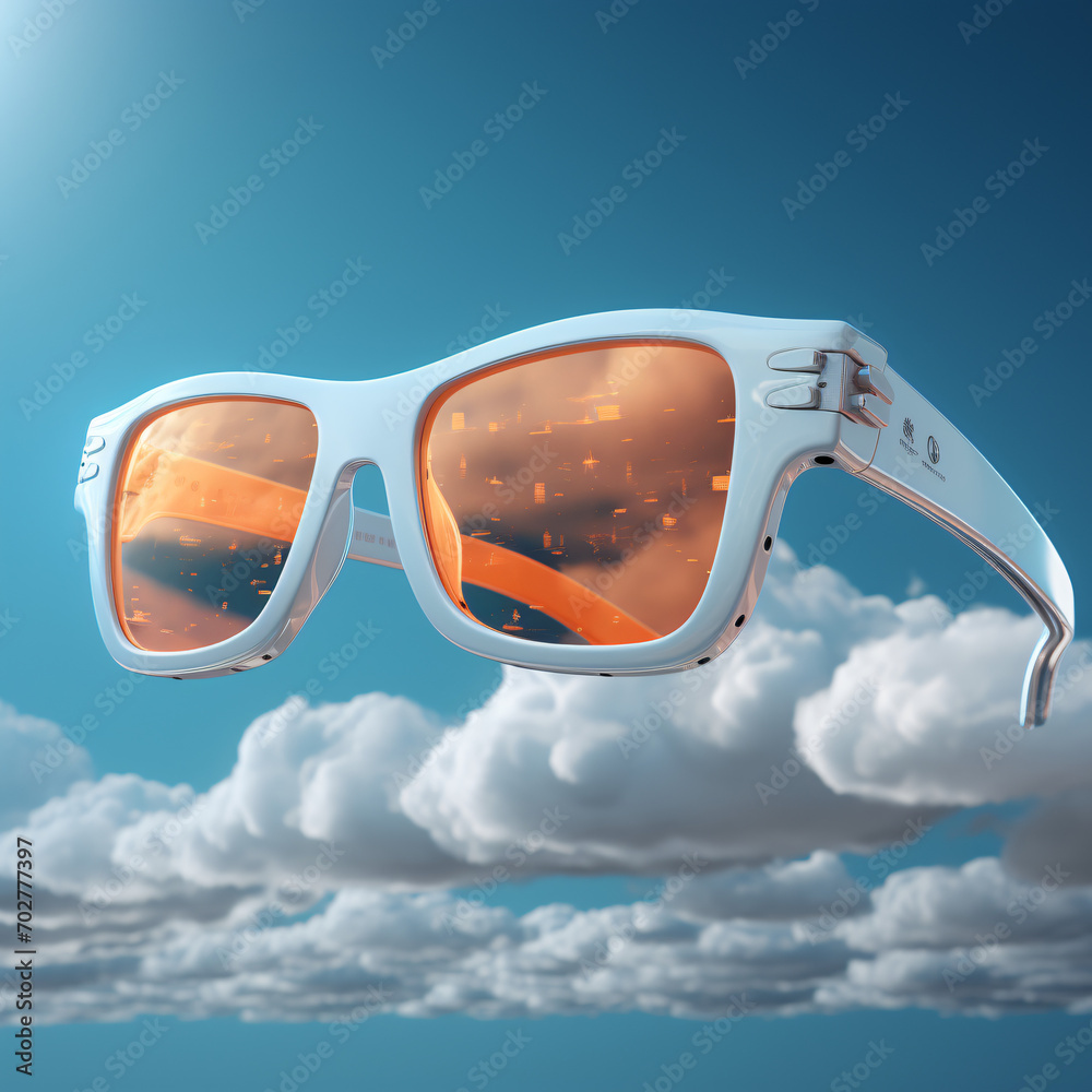 cool Real Sunglasses look like out of a videogame in clouds