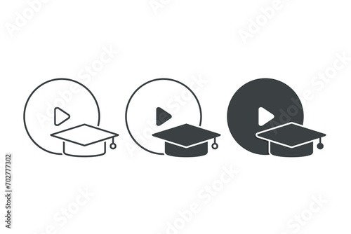 Video graduation icon. Illustration vector
