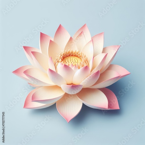 pink water lily on white background