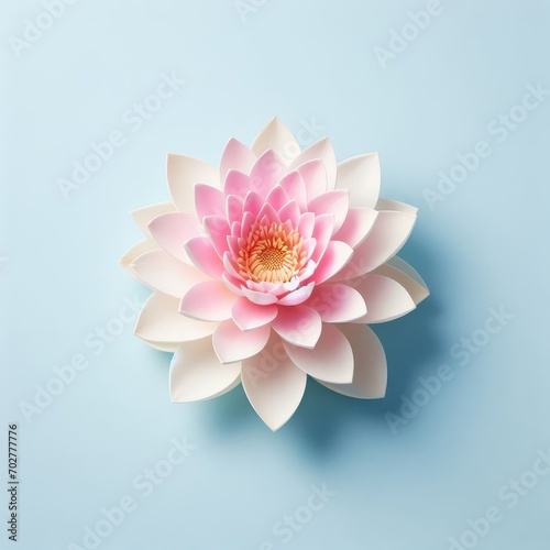 pink water lily on white background