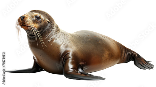 California sealion isolated on a white background