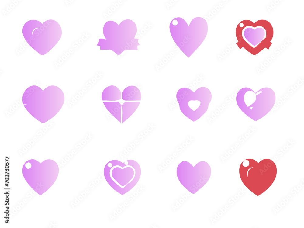 set of hearts