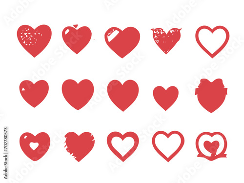 set of red hearts