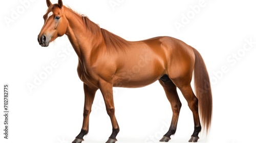 chestnut horse isolated on white background