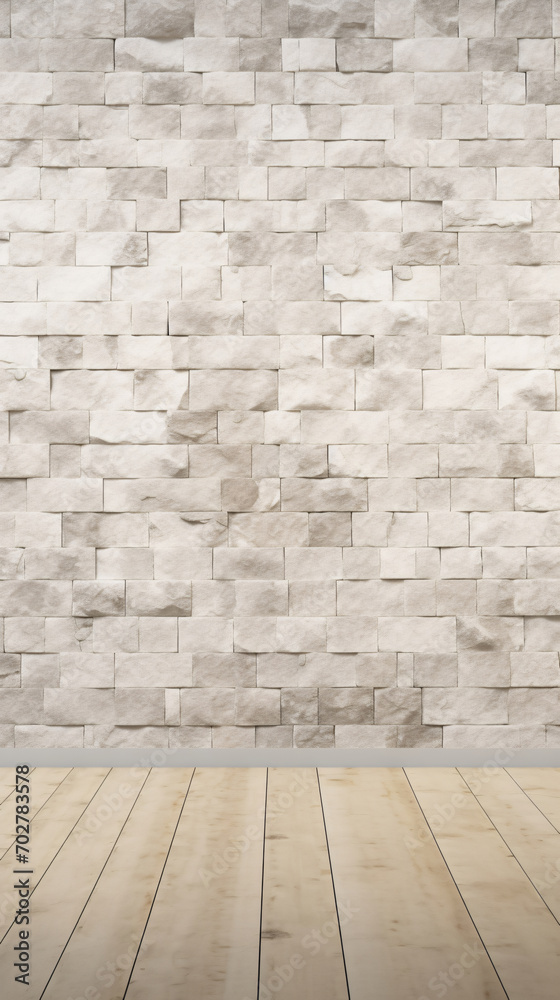 Architectural Elegance  3D Rendering of White Background with Stone Old Texture Wall, Conceptual Background for Design Projects