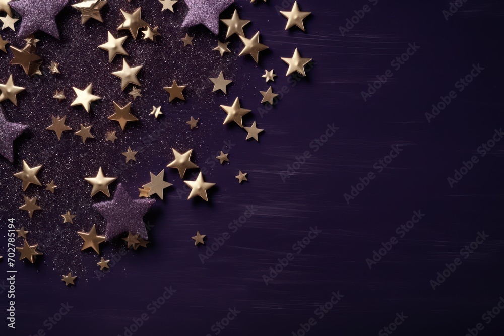  a purple background with gold stars in the shape of a heart on the left side of the image is a purple background with gold stars in the middle.