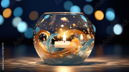 The background of the Festival of Candlelight, the beautiful bottle of candles burning to celebrate the holiday illustrations,AI generated.