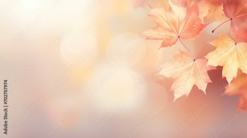 Autumn background with maple leaves