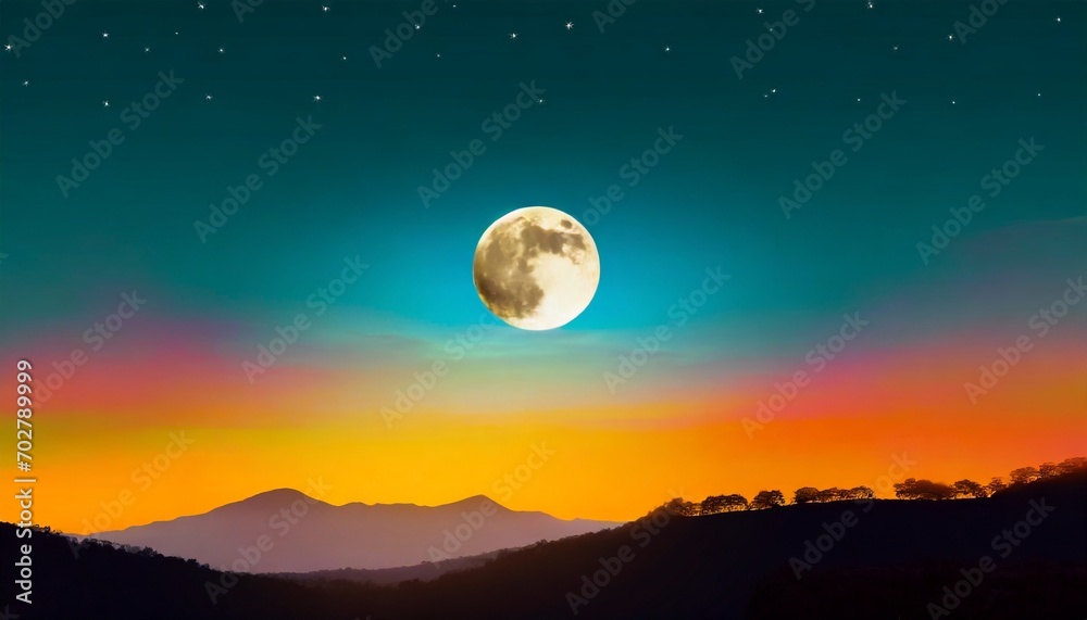 landscape with moon colorful abstract background wallpaper