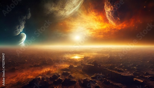 the end of the world apocalyptic epic scene spectacular 3d art illustration global nuclear war doomsday conceptual background cg digital painting ai neural network generated art armageddon wallpaper photo