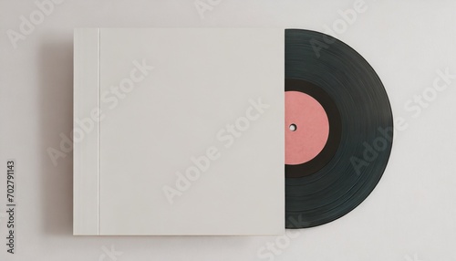 vinyl record with cover mockup