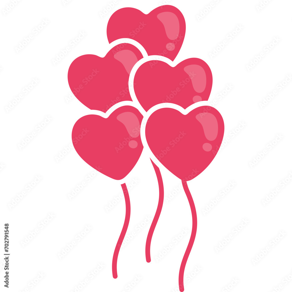 Valentine Love Balloons Sticker