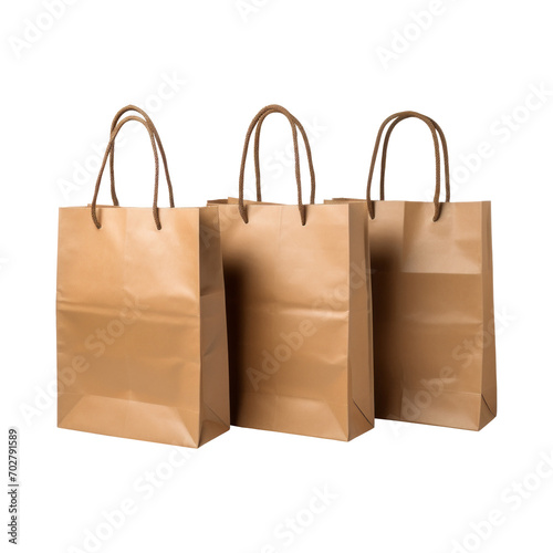 Brown paper shopping bag isolated