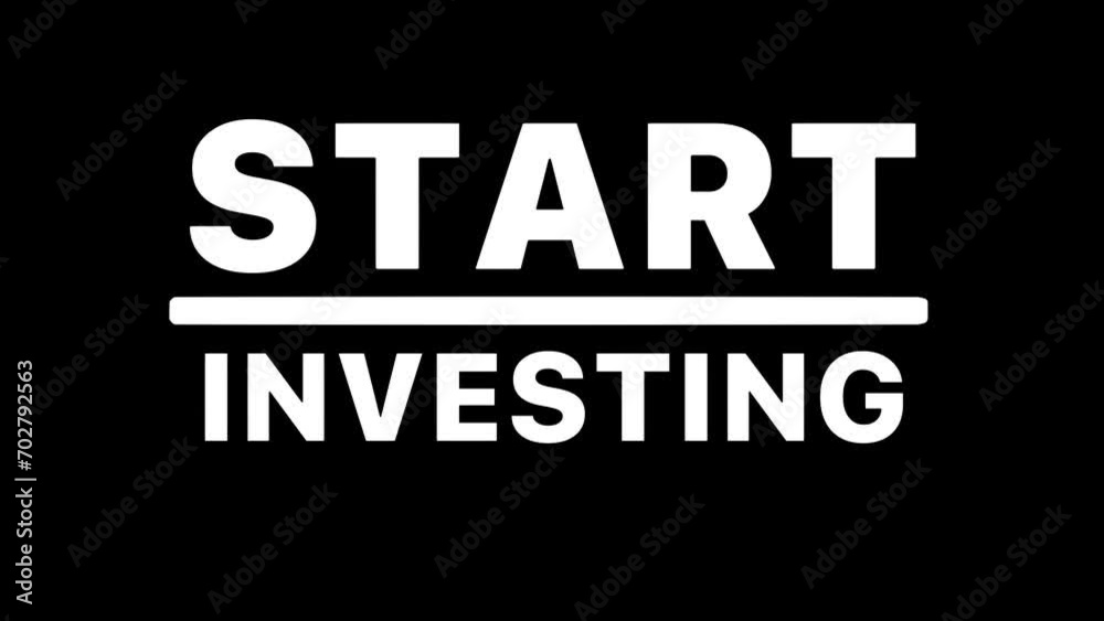 Start Investing design animation text video with white line style on dark background Start Investing design animation text video with white line style on dark background