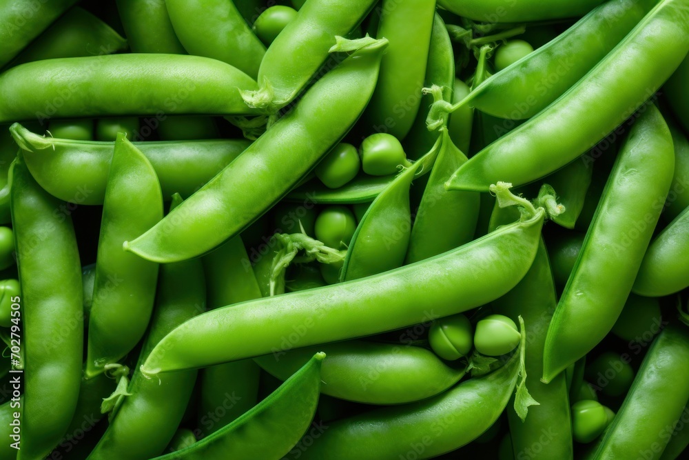 a pile of green peas sitting next to each other on top of a pile of other green pea's. a pile of green peas sitting next to each other on top of a pile of other green pea's.