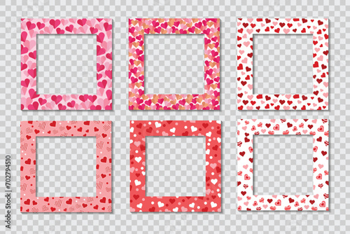 set of love photo frames, valentine templates, valentine frames photo