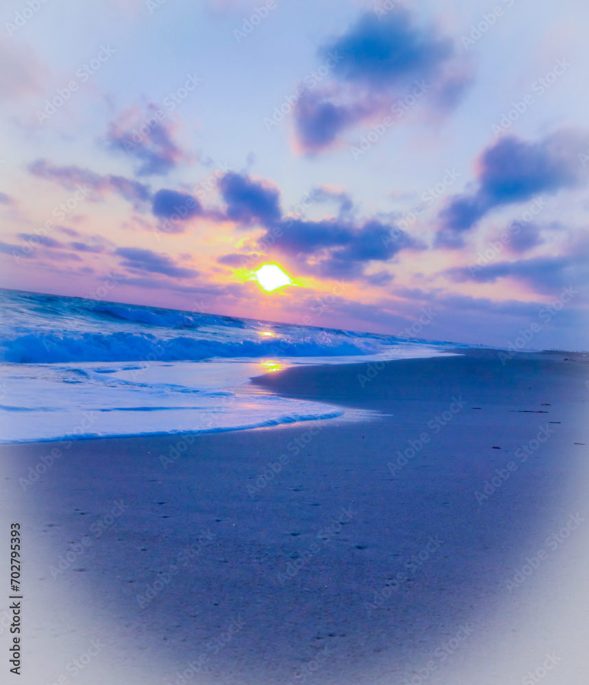Fototapeta premium sunrise over the sea ..A Mobile Camera Shot