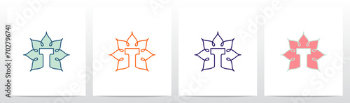 Alphabet Inside Mandala Outline Letter Logo Design T