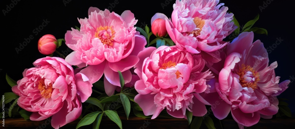 'Bowl Of Beauty' peony blooming.