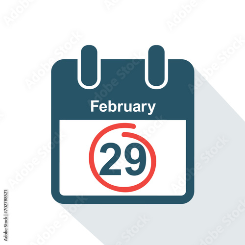 29 february in the leap year calendar vector illustration photo
