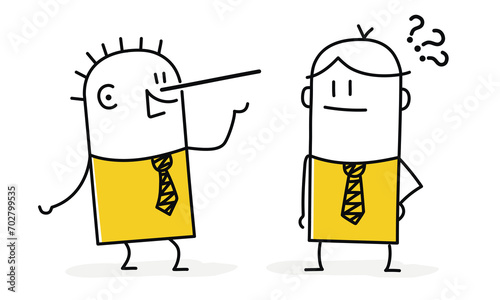 Lying people in business concept.
