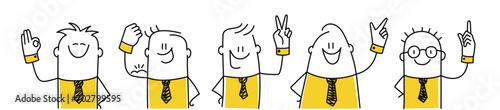 Set of happy stick figures.