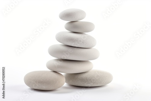  a stack of rocks sitting next to each other on top of a white surface in front of a white background.