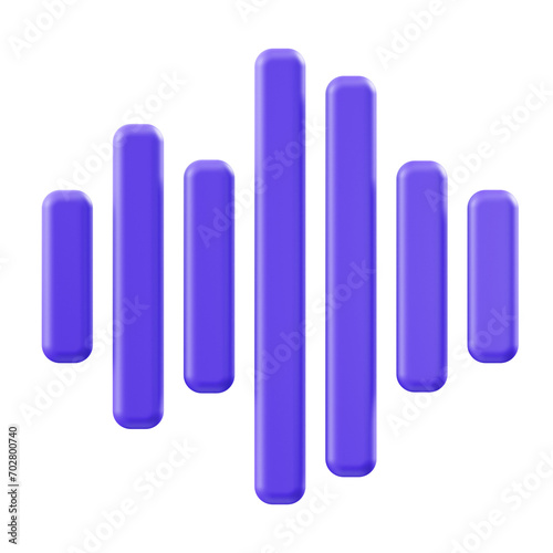 audio wave icon 3d illustration