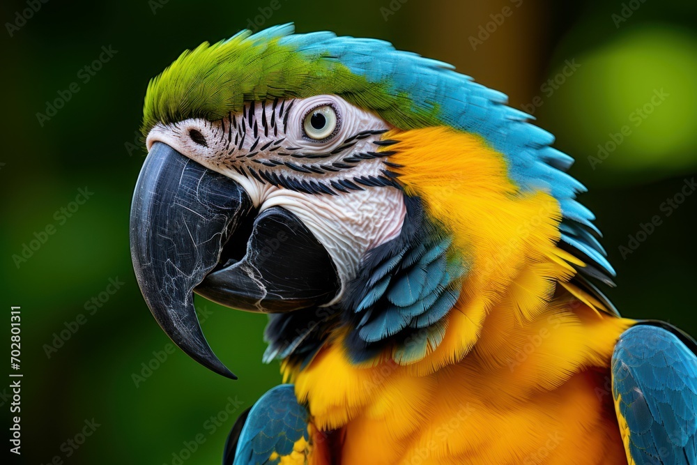 Obraz premium beautiful portrait of blue and yellow macaw 