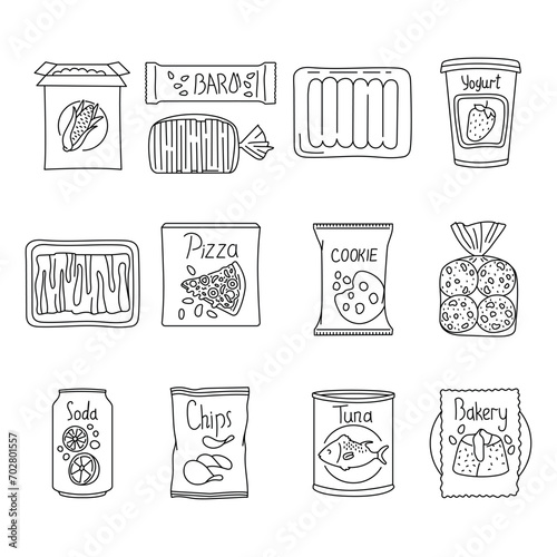 HCartoon hand drawn unprocessed food color elements.