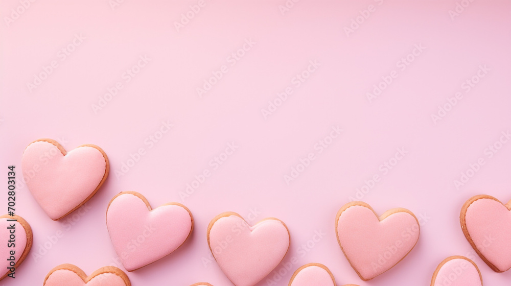 Heart cookies, very appetizing, light unusual background