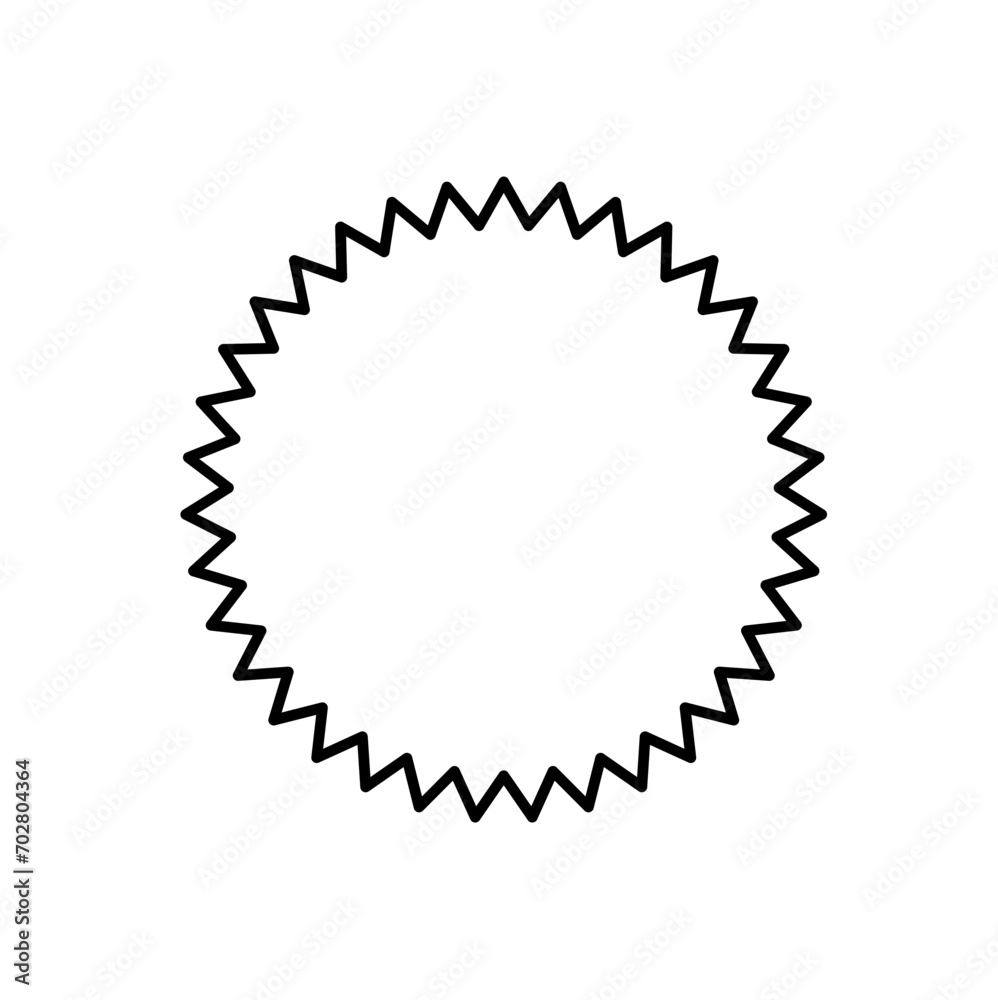 Starburst line sticker vector icon Starburst line sticker vector icon