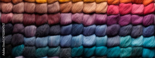 multi-colored yarn thread texture. Selective focus.