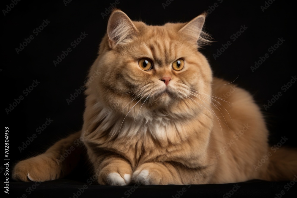 Portrait of a cute cat looking away. Highland fold cat breed Portrait of a cute cat looking away. Highland fold cat breed