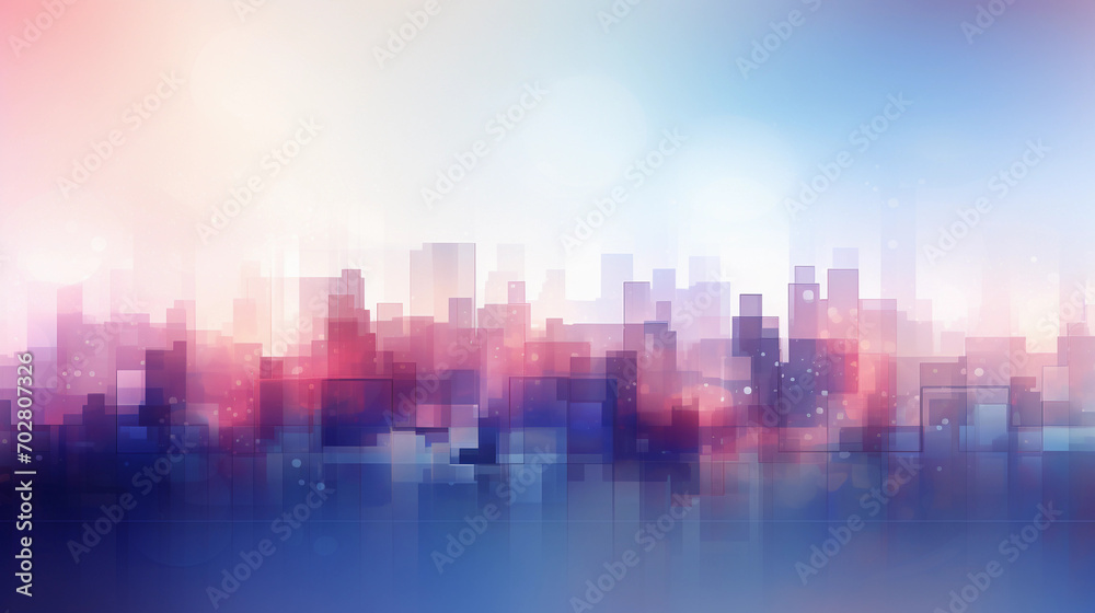 Abstract Urban Skyline with Blurred Lines and Shapes