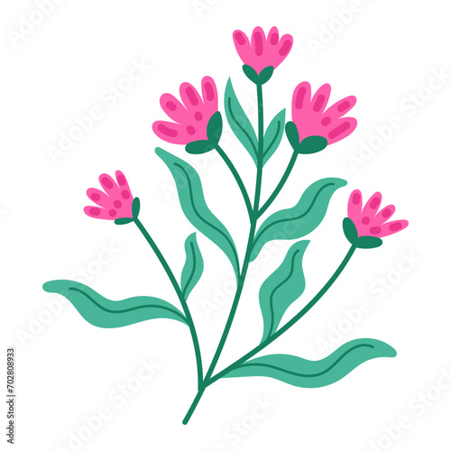 flat color vector flower object illustration