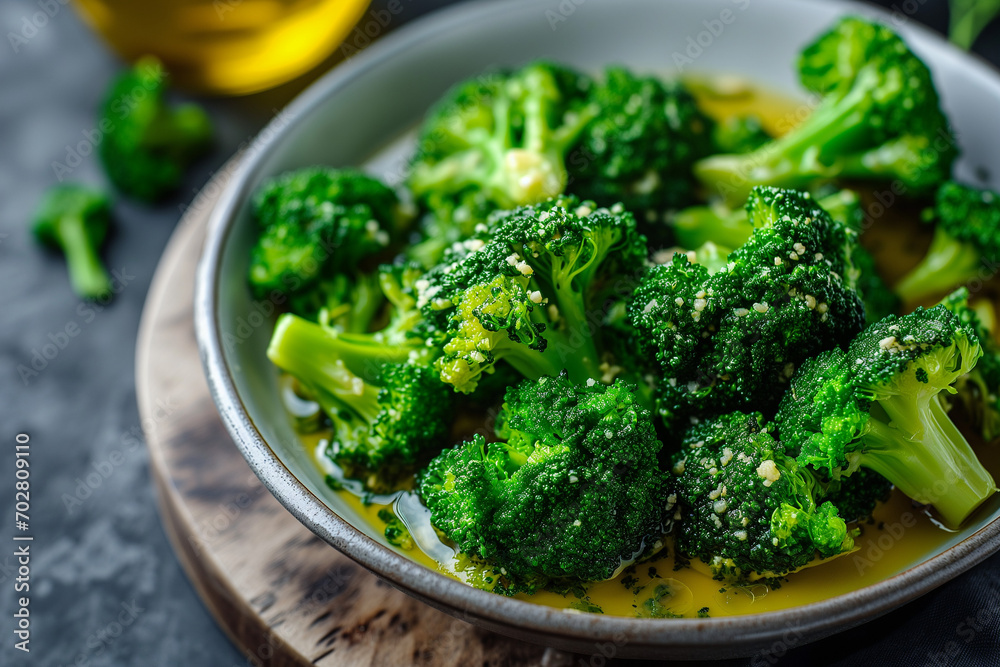 Verdant Vitality: Steamed Broccoli with Garlic Butter Sauce
