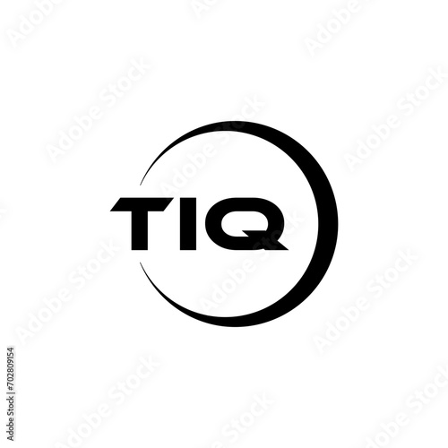 TIQ letter logo design with white background in illustrator, cube logo, vector logo, modern alphabet font overlap style. calligraphy designs for logo, Poster, Invitation, etc. photo