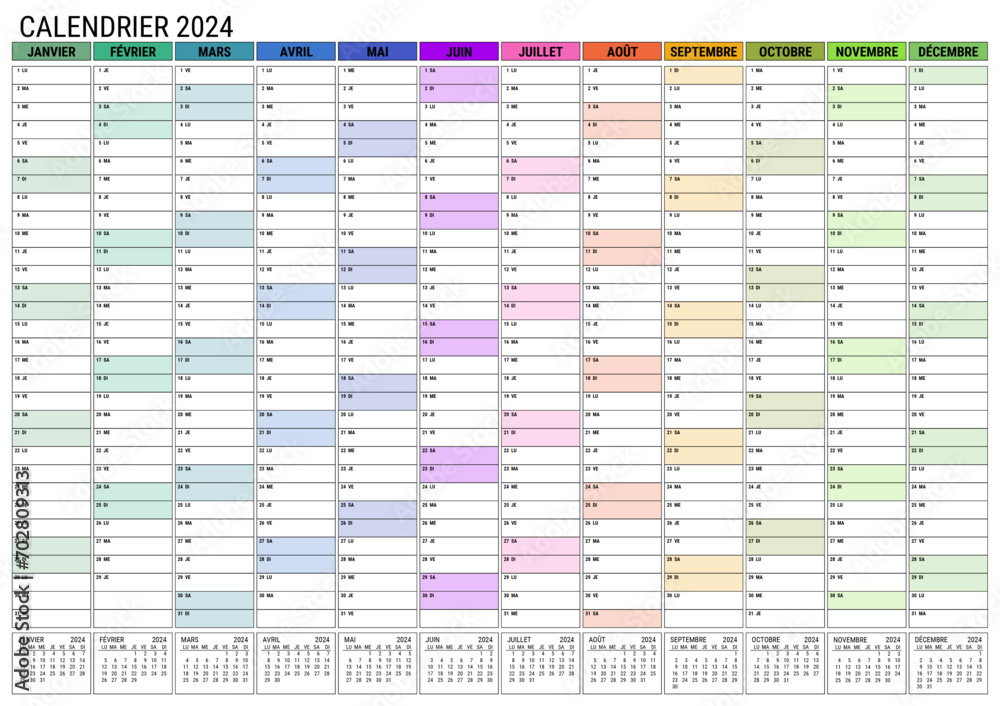 Calendrier Mural Scolaire 2025-2026 - Format A1 (59,4x84,1 Cm) - Août à Août - Grand Planificateur Annuel - Pour Maison, école, Bureau - Multicolore