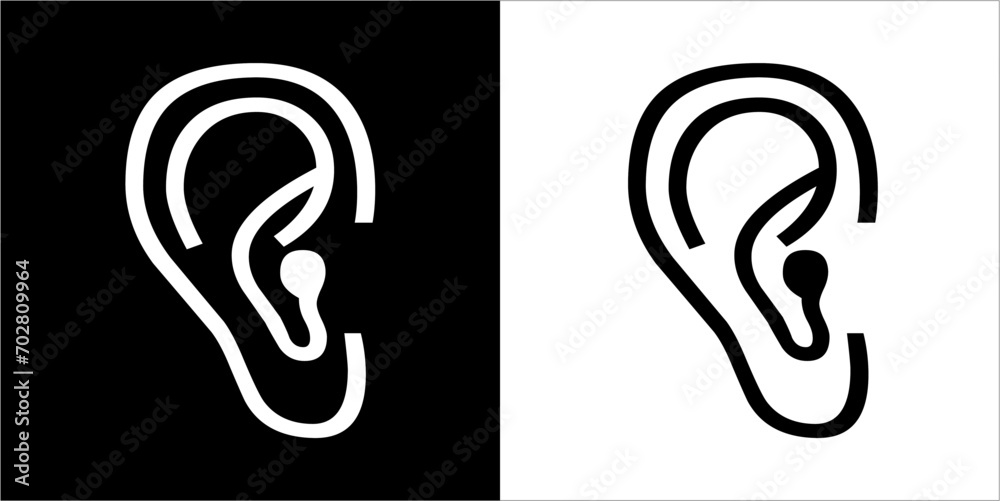 Illustration vector graphics of human ear icon Illustration vector graphics of human ear icon